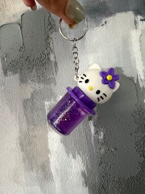 Purple Kitty Lipgloss Keychain